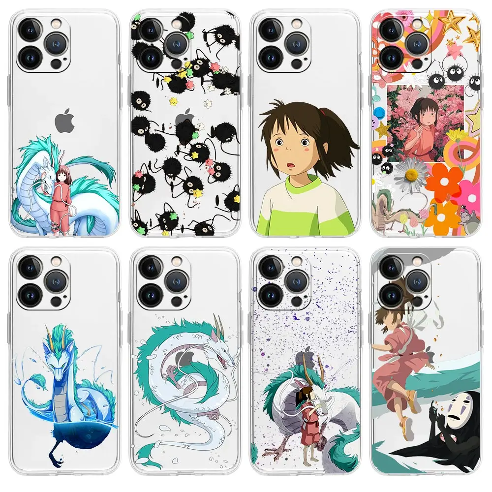 Chihiro ruhların kaçışı Anime temizle telefon kılıfı için iPhone 13 12 11 Pro Max 7 8 artı için TPU kabuk iPhone X XR XS Max SE 2020 kapak