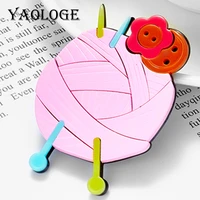 yaologe ball of yarn shape womens brooch fashion style acrylic material brooches for womens clothing new style girls jewelry