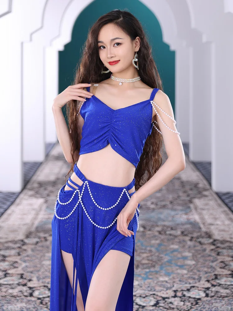 Костюм для танца живота индийский танцевальный однотонный