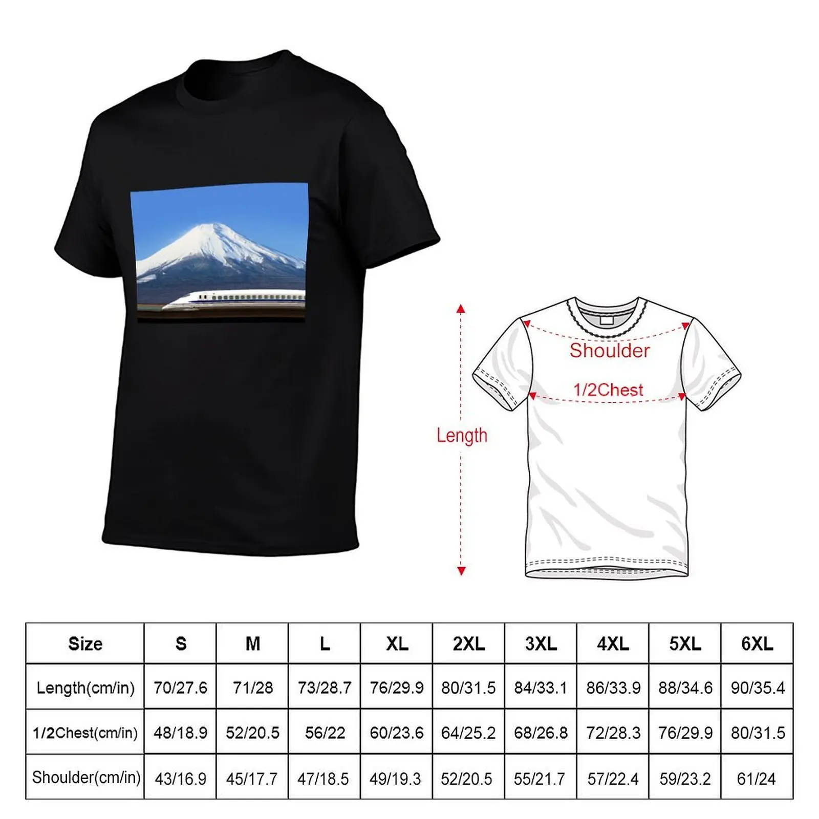 Футболка Mount Fuji and Tokaido Shinkansen, Shizuoka, Japan, большие футболки с изображением животных для мальчиков и мальчиков, белые футболки для мужчин с графикой (art.: 3920cffe77b52) - 3920cffe77b52
