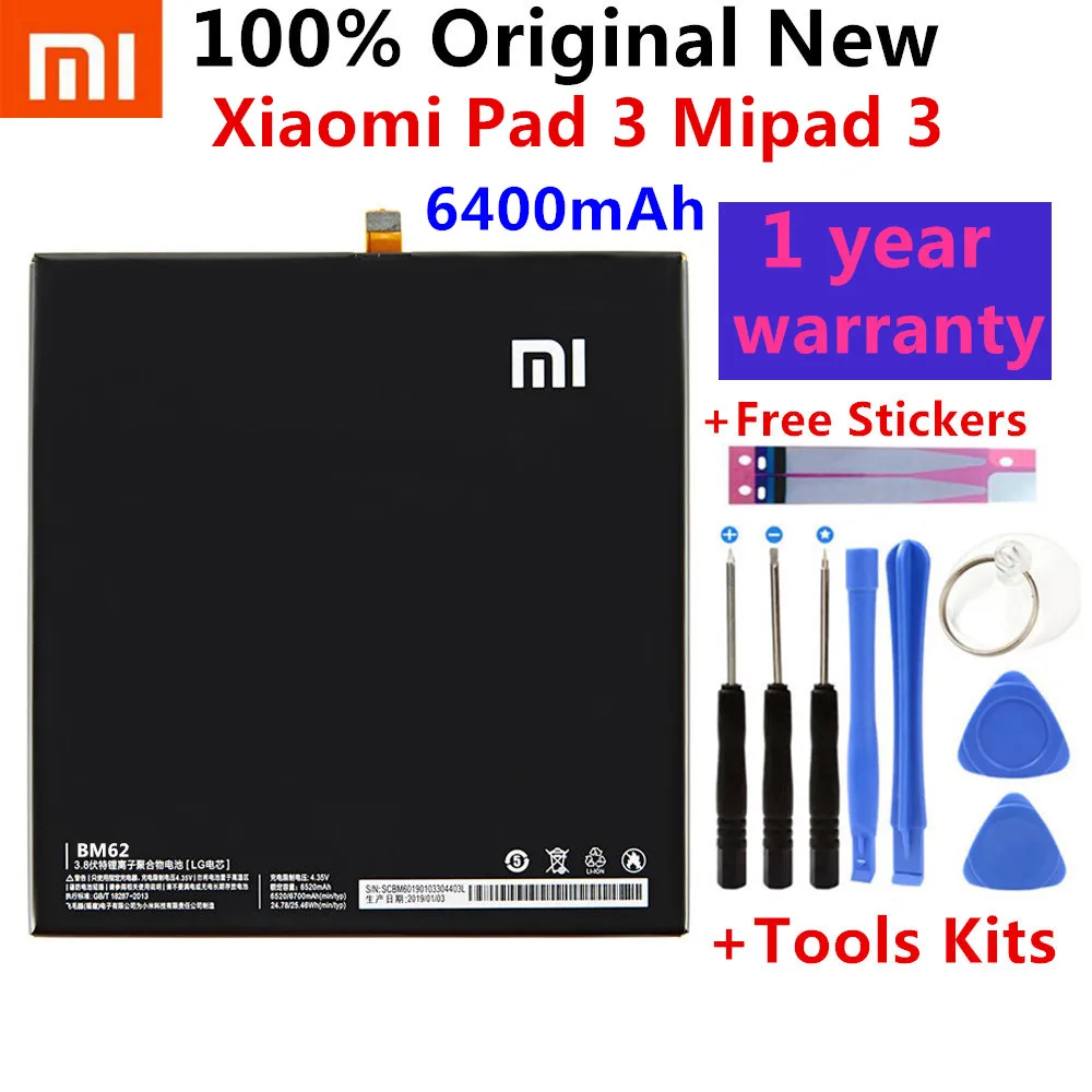 Xiao mi 100% Orginal Tablet Replacement Battery For Xiaomi Pad 1 2 3 4 4 Plus Mipad 1 2 3 4 4Plus High Capacity Batteries+Tools