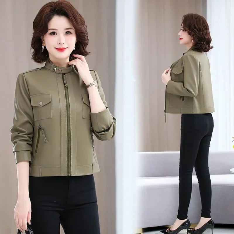 Luxury Middle-Aged And Elderly Women's Jacket 2024 Spring Autumn New Style Casual Fashionable Cropped Loose-Fit Age-Reducing