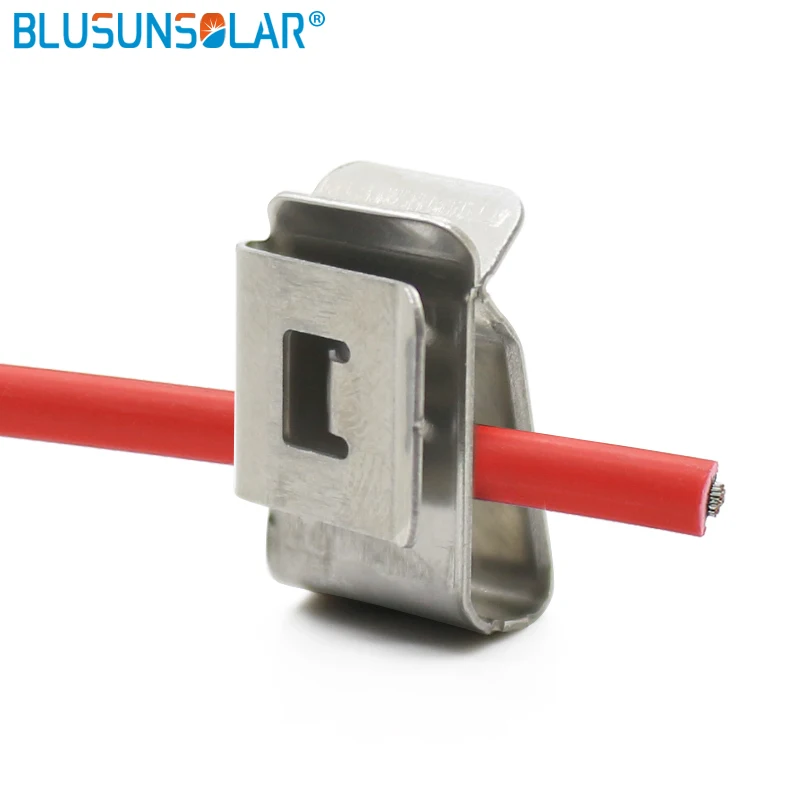 

10 pcs Stainless Steel Solar PV Cable Clips Cable Clamp For 12awg 10awg PV Solar Cable Wire