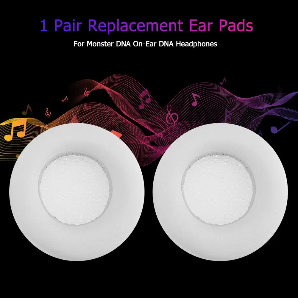 

2pcs Earpads Leather Foam Cushions Earmuffs Replacement for Monster DNA Headset Curve Design Conforming to Ergonomics
