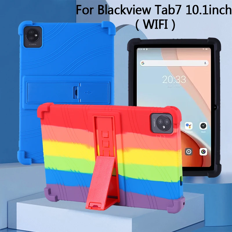 

4 Thicken Cornors Shockproof Silicon Cover Case with Kickstand For Blackview Tab 7 Pro 4G WiFi 10.1" Tablet Kids Safety Funda