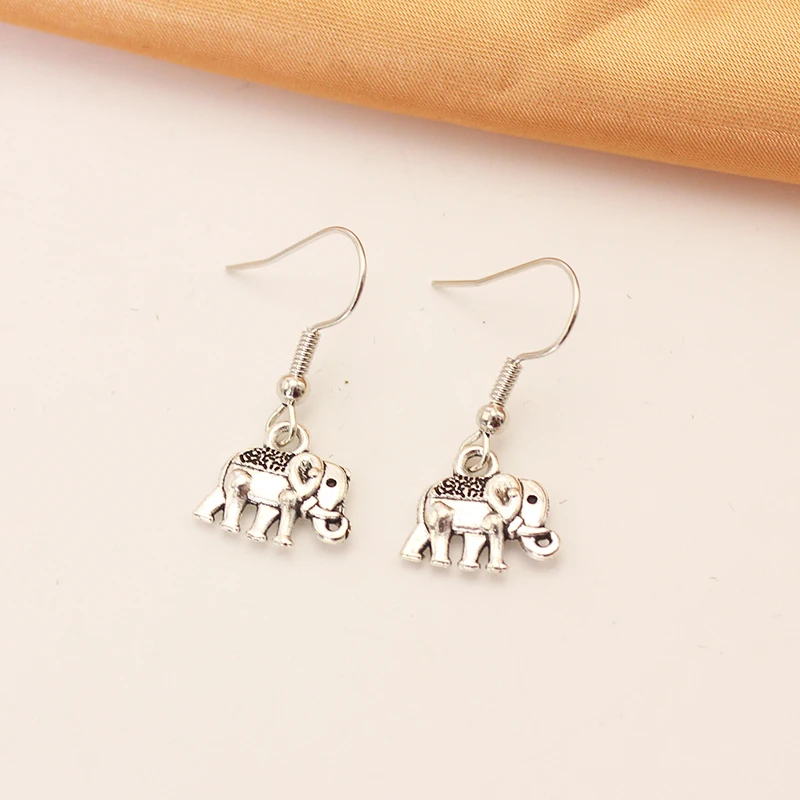 Богемные висячие серьги со слоном для женщин милые простые ретро серебряные