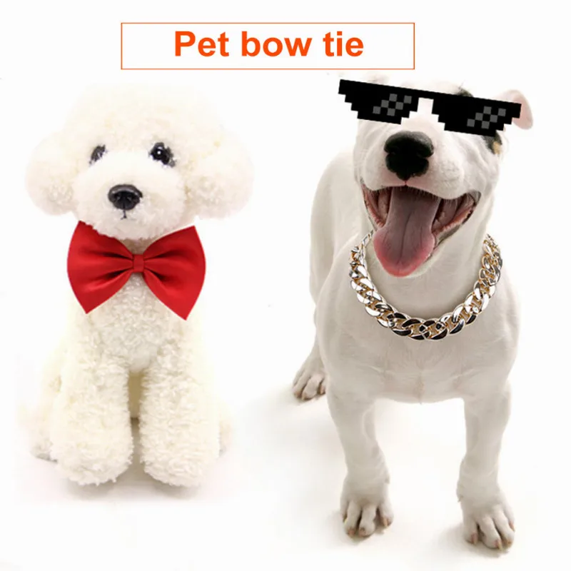 

3Pcs Pet Necklace Fashion Bow Tie Adjustable Bow Tie Pet Cosplay Prop Kitten Bow Tie Puppy Collar Pet Supplies Cat Dog Necklace