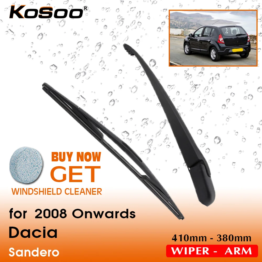 

KOSOO Auto Rear Window Windshield Wiper Blades Arm Car Wiper Blade For Dacia Sandero ,410mm 2008-,Car Accessories Styling