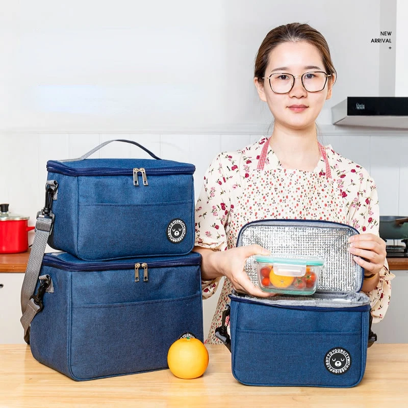 

New Oxford Waterproof Thermal Insulation Bag Square Picnic Bento Bag Tote Lunch Bag Outside Meaaenger Lunch Box Bag
