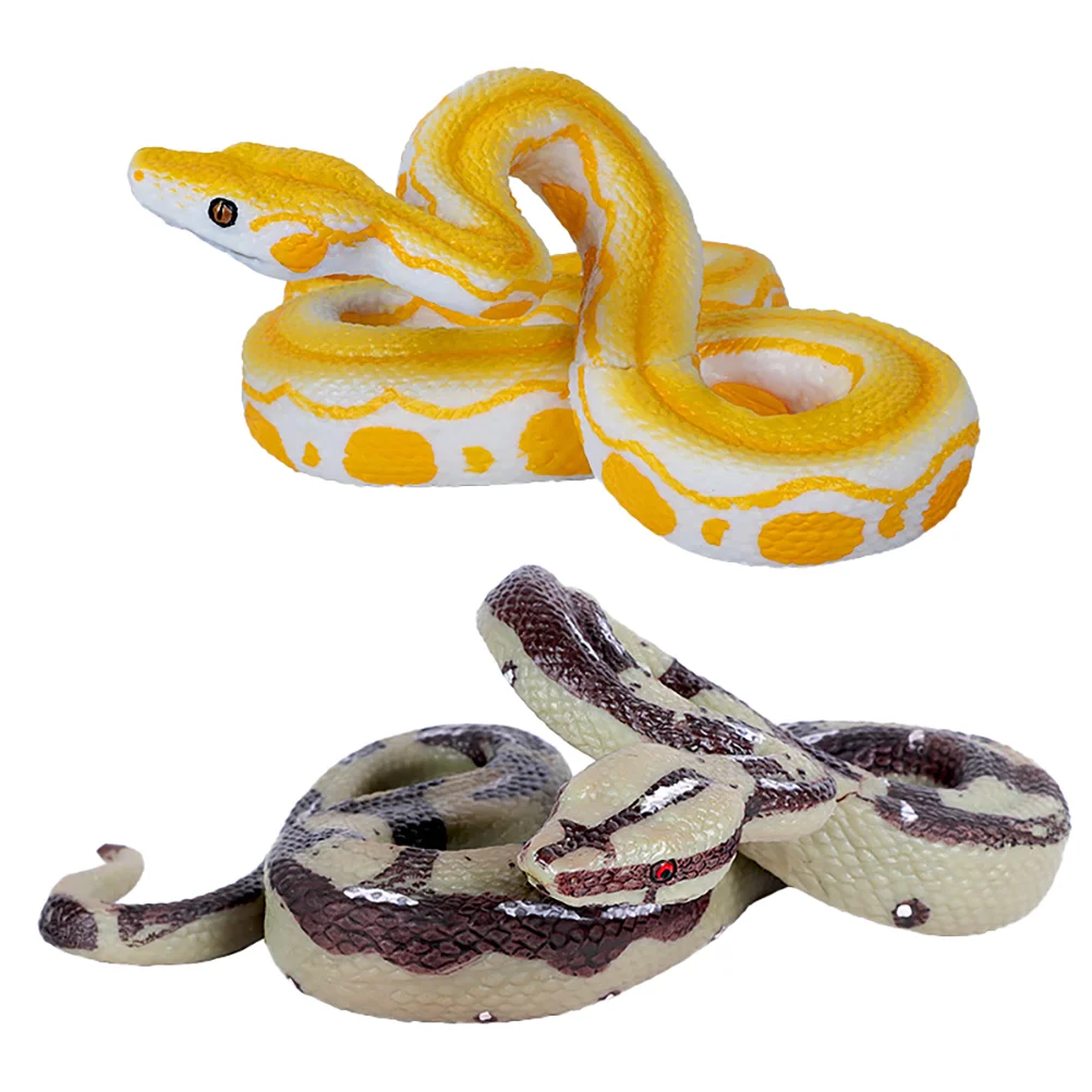 

2 Pcs High Simulation Boa Constrictor Kids Toys Snake Fake Model Festival Cosplay Props Child Haunted House Reptile