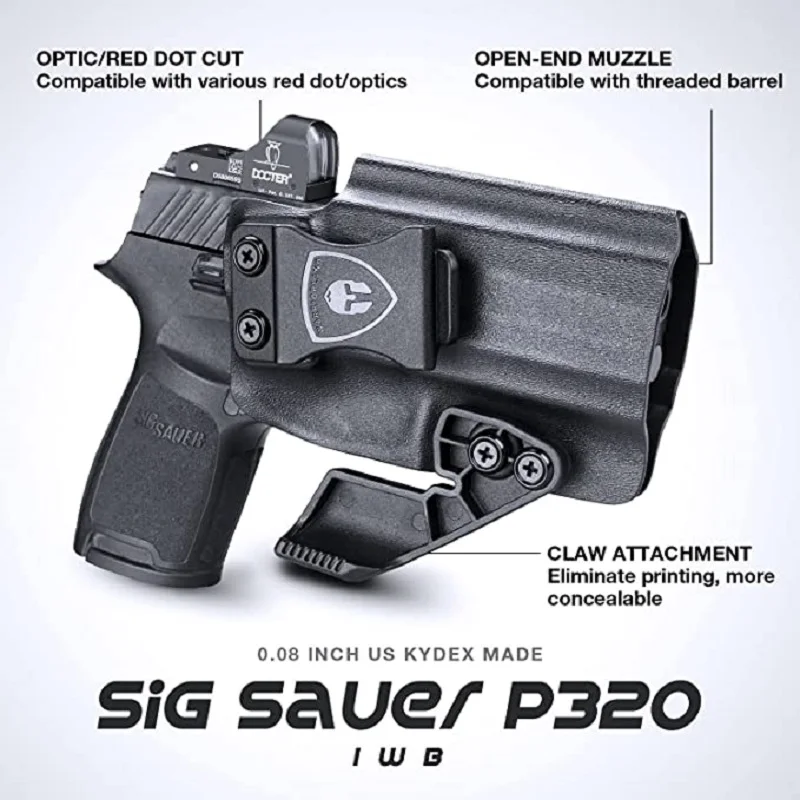 Кобура IWB Kydex с когтями подходит для Sig Sugar P320 M18/M17 полноразмерные