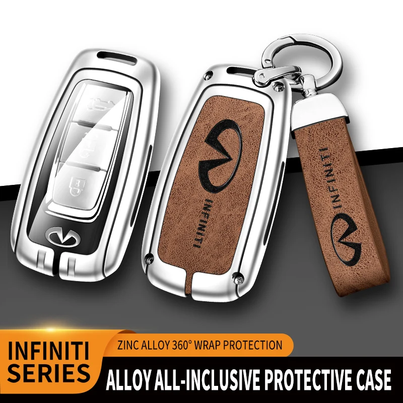 

Zinc Alloy Car Key Case Full Cover Shell Fob For Infiniti Q50L Q70L QX50 QX60 Q60 Q70 EX35 FX35 FX45 FX50 EX37 EX25 2020 2021