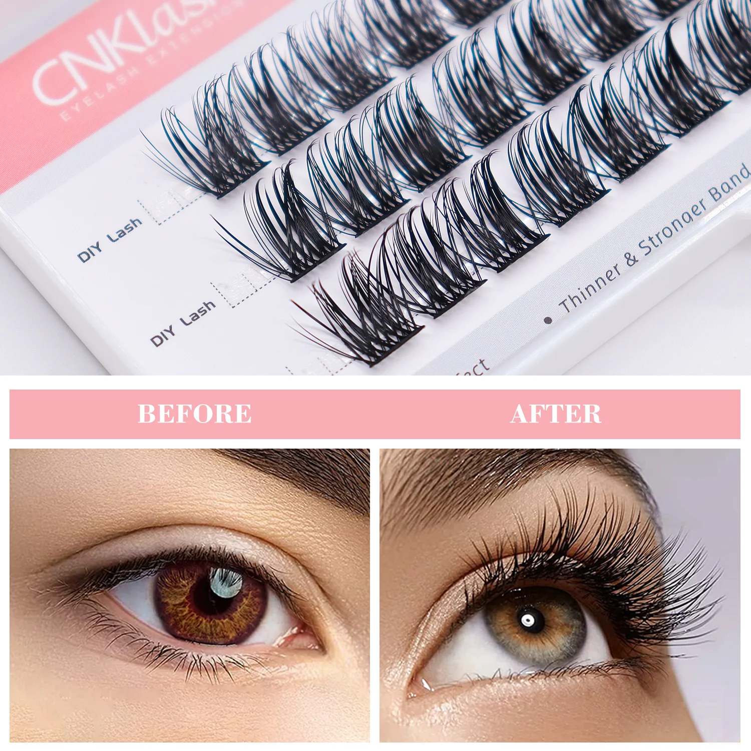 

NEW DIY Individual Lashes False Eyelash Extensions Natural Soft DIY Cluster Segment Lashes Beauty Makeup