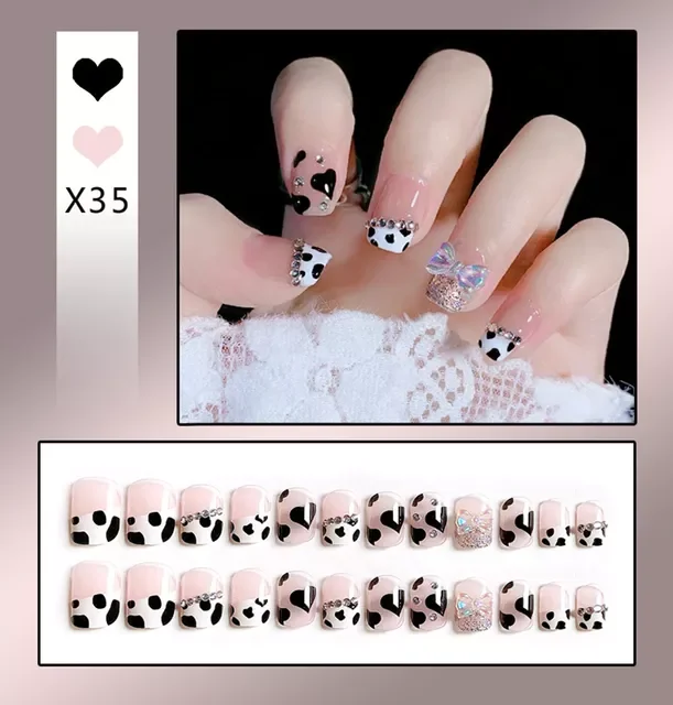 

NEW IN Full Cover Fake Nails Art Tools Matte Press on Coffin French Acrylic False Nail Tips With Glue Display Artificial Designs