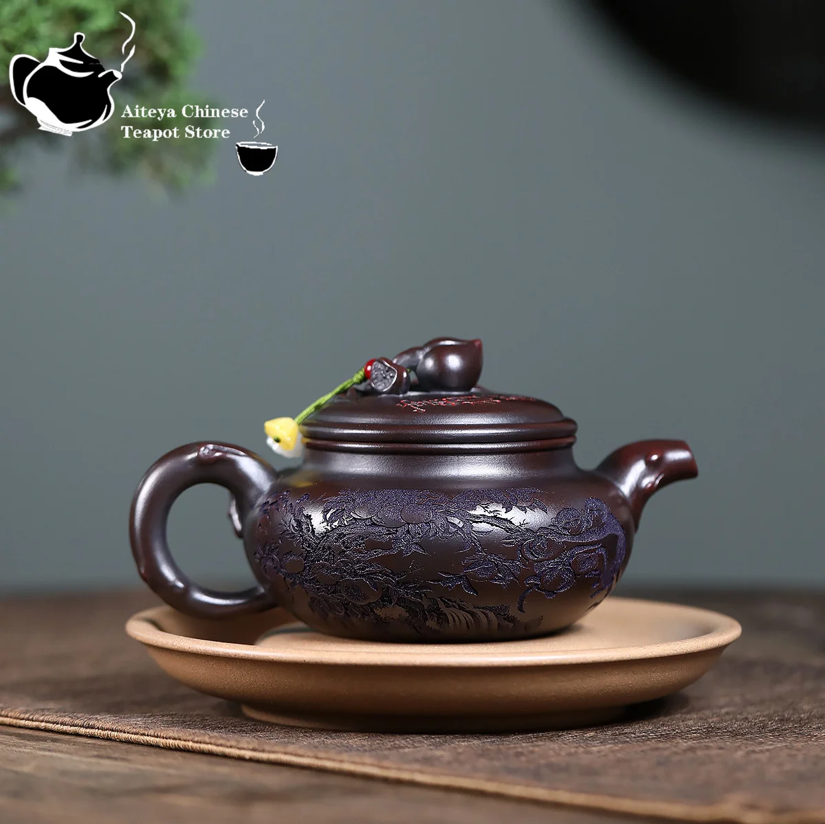 

Антикварный чайник Shoutao из фиолетовой глины 300 мл