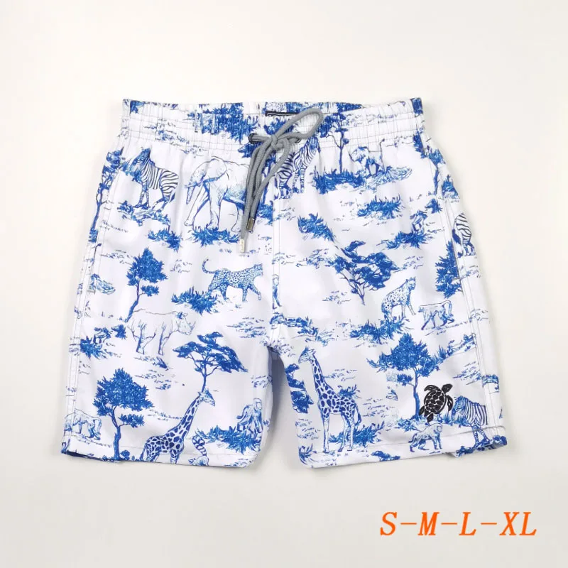

Men 2023 New Summer Small Turtle Embroidered Board Shorts Animals Printed Swimwer Beach Surfing Bathing Swim Trunks