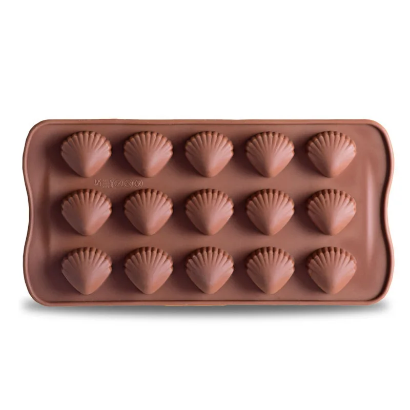 

Chocolate Moulds 15 Cavity Silicone Shell Fudge Candy Ice Tray Fondant Sugar Craft Birthday Cake Cookie Mold Baking Accessories