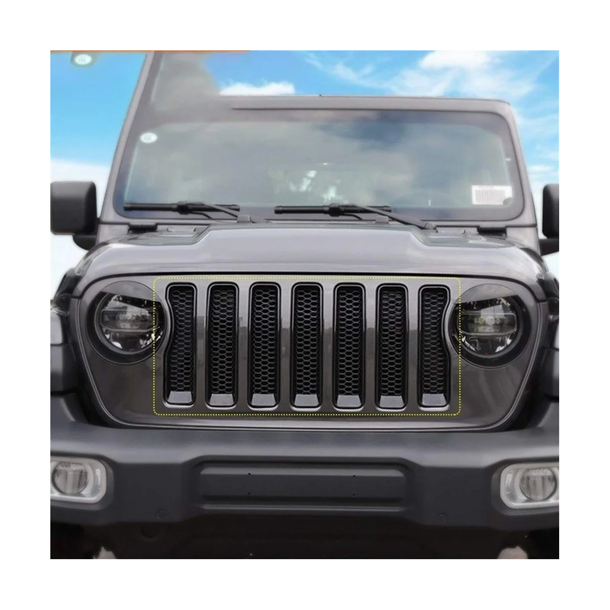 Сетчатые вставки для передней решетки гриля Jeep Wrangler JL JT Gladiator 2018-2024 защитная сетка