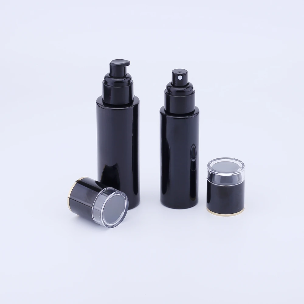 

3pcs 20ML 30ML 40ML 60ML Lotion Pump Bottle 80ml 100ml 120ml Beauty Empty Black Perfume Glass Bottles Container Case Refillable