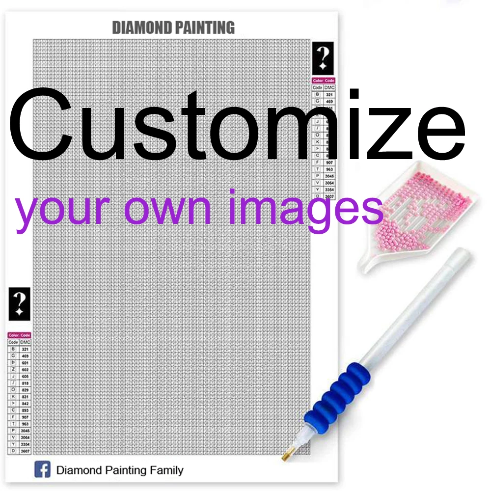 

Customized Full Square Crystal & AB 5D Diamond Painting Cross Stitch Resin Diamond embroidery Mosaic Queen Home Decor Custom Kit