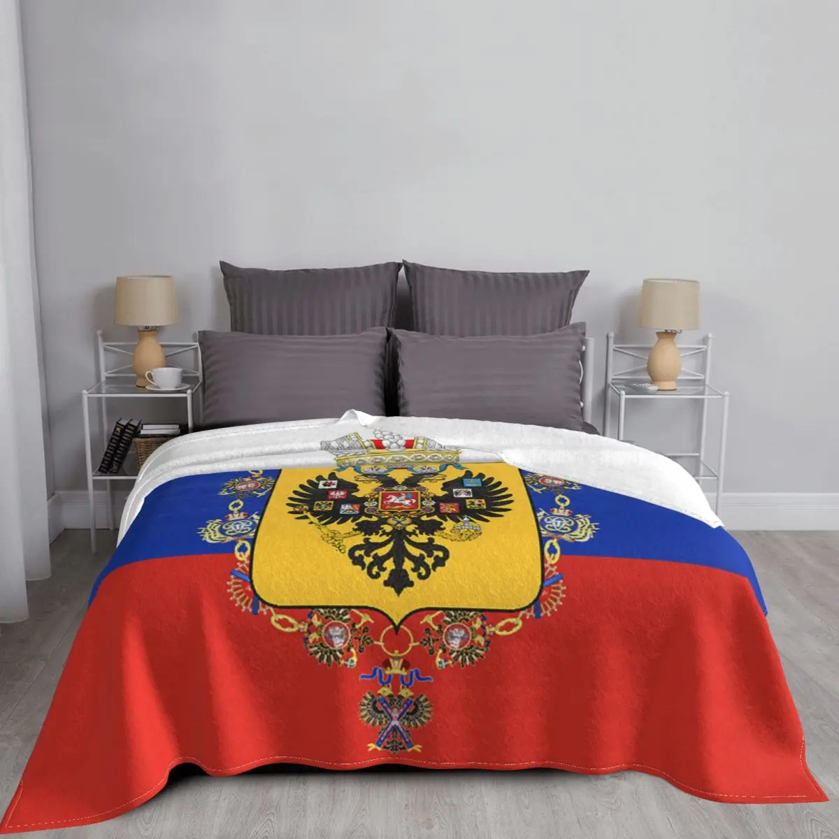 Одеяло с флагом Российской империи многофункциональное супермягкое покрывало