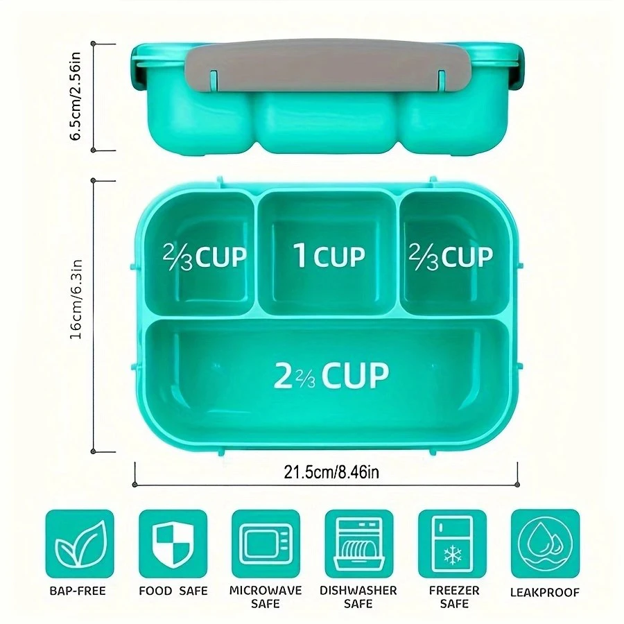 Ланч-бокс с четырьмя ячейками 1300 мл 1 шт.