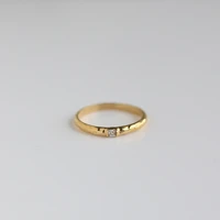 18k gold minimalist retro bump texture square zircon thin rings punk rings statement jewelry ins small square diamonds girl gift