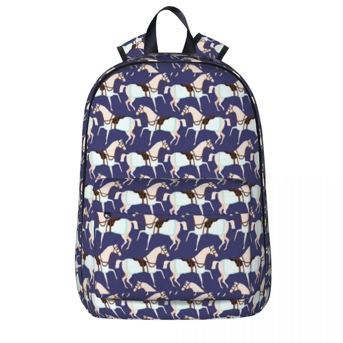 

Cute Horses On Blue Background Backpack Boys Girls Bookbag Student School Bag Cartoon Kids Rucksack Travel Rucksack Shoulder Bag