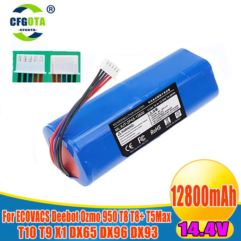 Фото Аккумулятор для робота 14.4V 12800mAh для Ecovacs Deebot Ozmo 950 T5 T8 T9 Aivi T10 T20 X1 Omni DX93 DX96 DBX11 DX65 №2