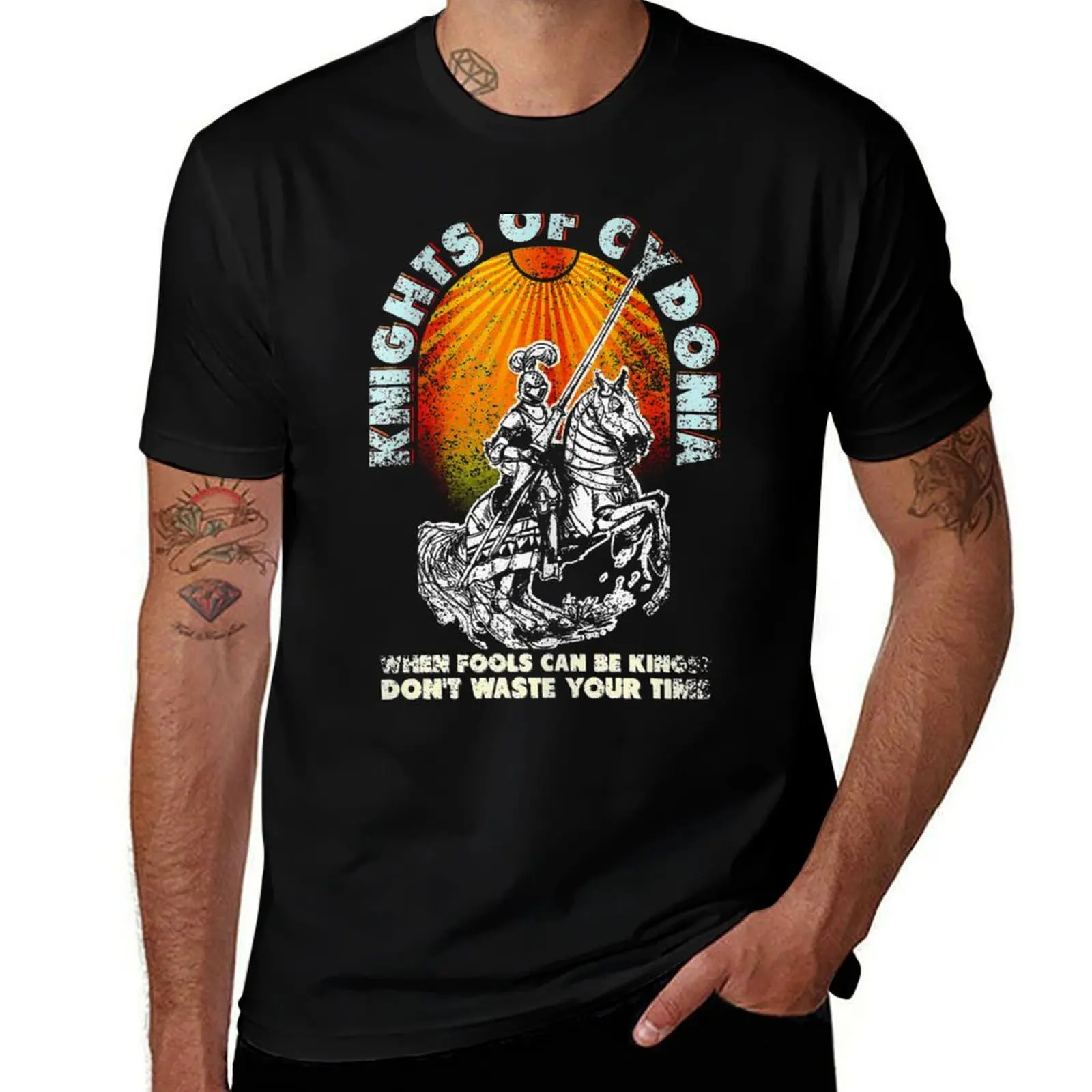 Фото Muse for t man Дизайнер футболок Band - мужские рубашки с принтом Cydonia T-Shirt Knights №1