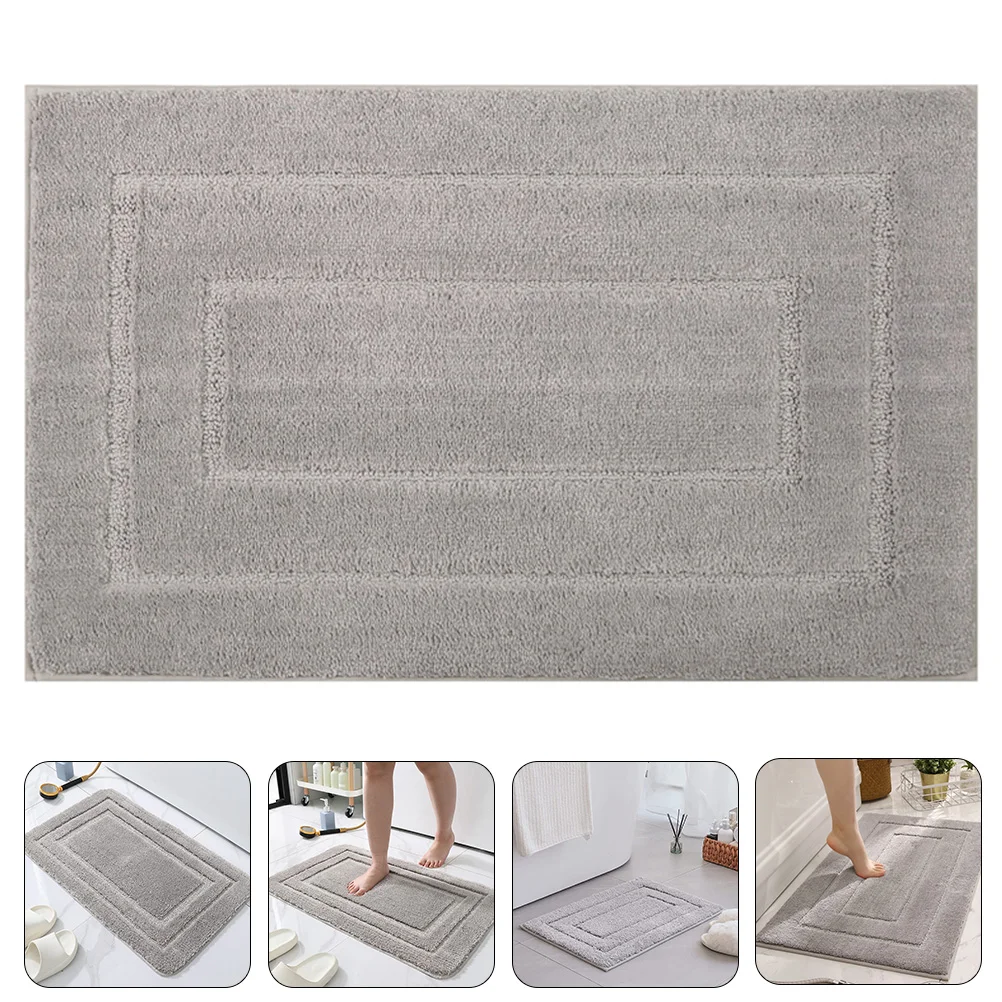 

Household Bath Rug Absorbent Bath Mat Non-slip Bathroom Mat Supple Bathroom Floor Rug
