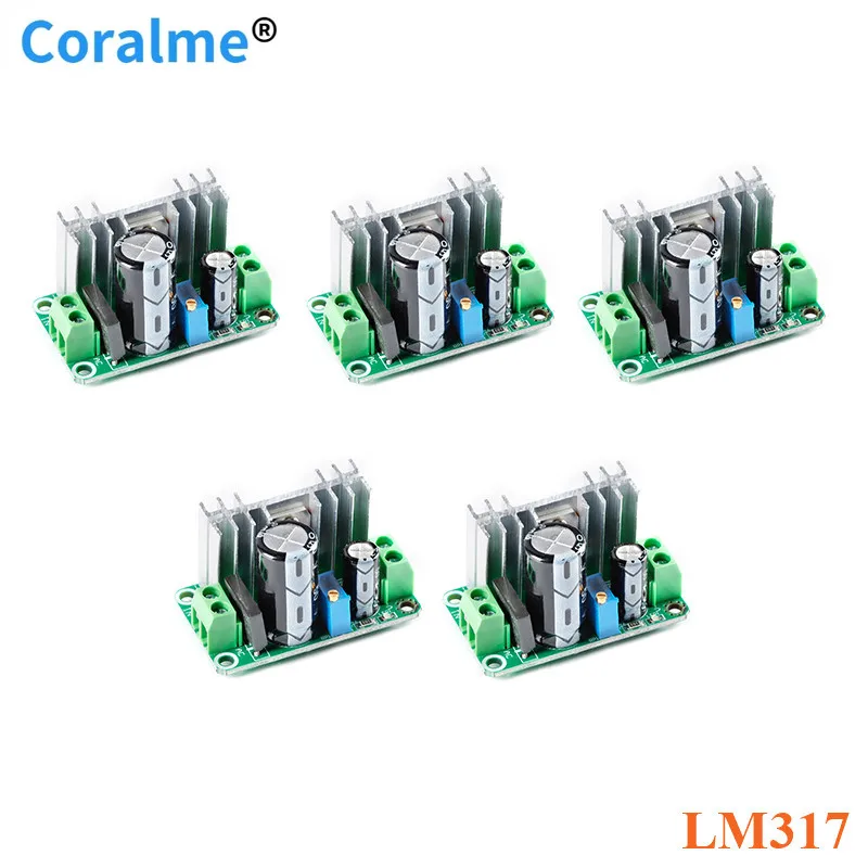 

5pcs LM317 DC-DC Adjustable Converter Buck Step Down Circuit Board Module DC DC Linear Regulator Power Supply Rectifier Filter
