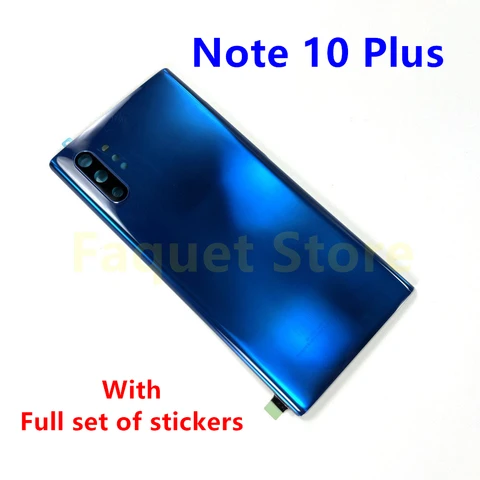 Заднее стекло для Samsung Galaxy Note 10 Plus SM-N975F N976B Note10 + задняя крышка батарейного отсека с объективом камеры