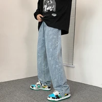 mens jeans baggy straight wide leg pants oversized bottoms high street fashion denim trousers spring and autumn y2k man clothes