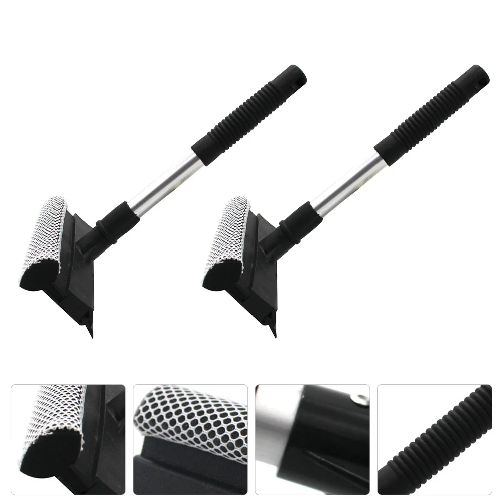 

2 Pcs Double- Sides Glass Wiper Tile Scrubber Squeegee Clean Window Cleaning Squeegee Telescopic Window Cleaner Cleaning Tool