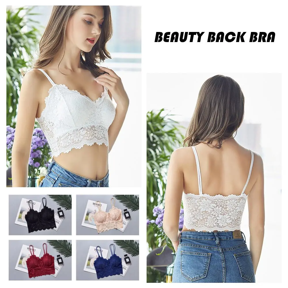 

Women Lace Bras Top Comfortable Bralette Solid Color Sexy Underwear Vest Female Hollow Out Wireless Bra Seamless Lingerie