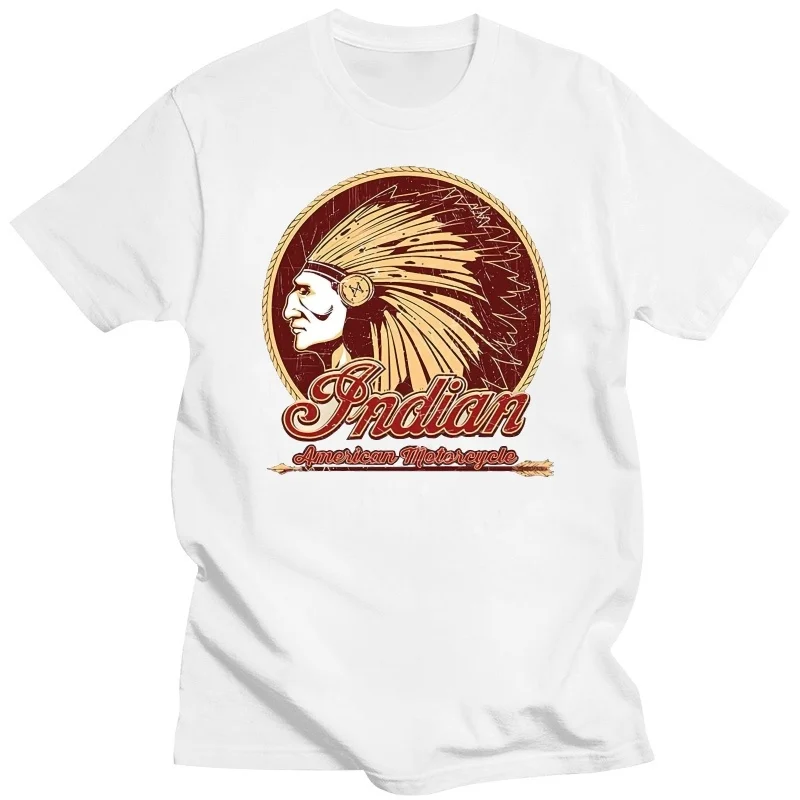 

Classic Locomotive Pattern Top Indianer Motorcycle T Shirt Best Selling Four Seasons Cotton Luxury Men's T-shirt Comfortable
