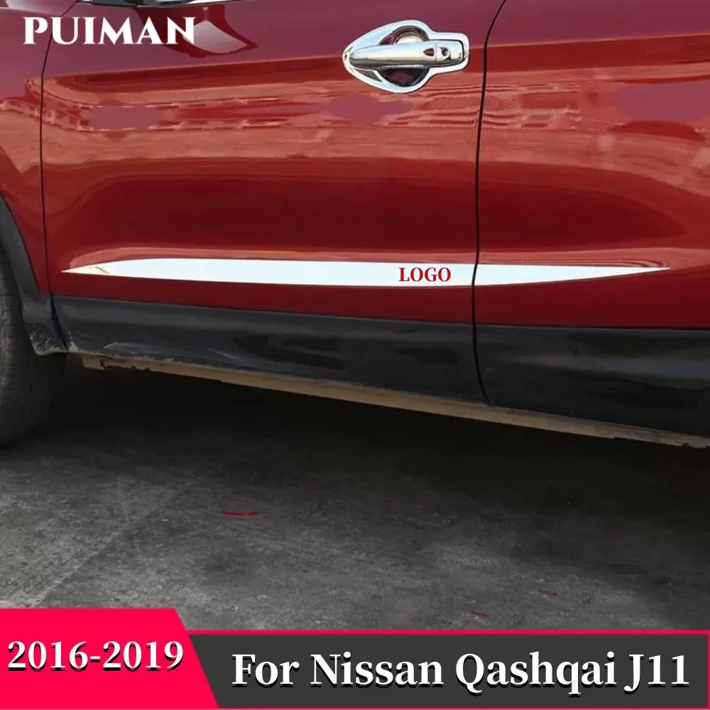 

For Nissan Qashqai j11 2016 2017 2018 2019 Stainless steel Side Door Body Molding Trim Cover Line Garnish Protecton Accessories