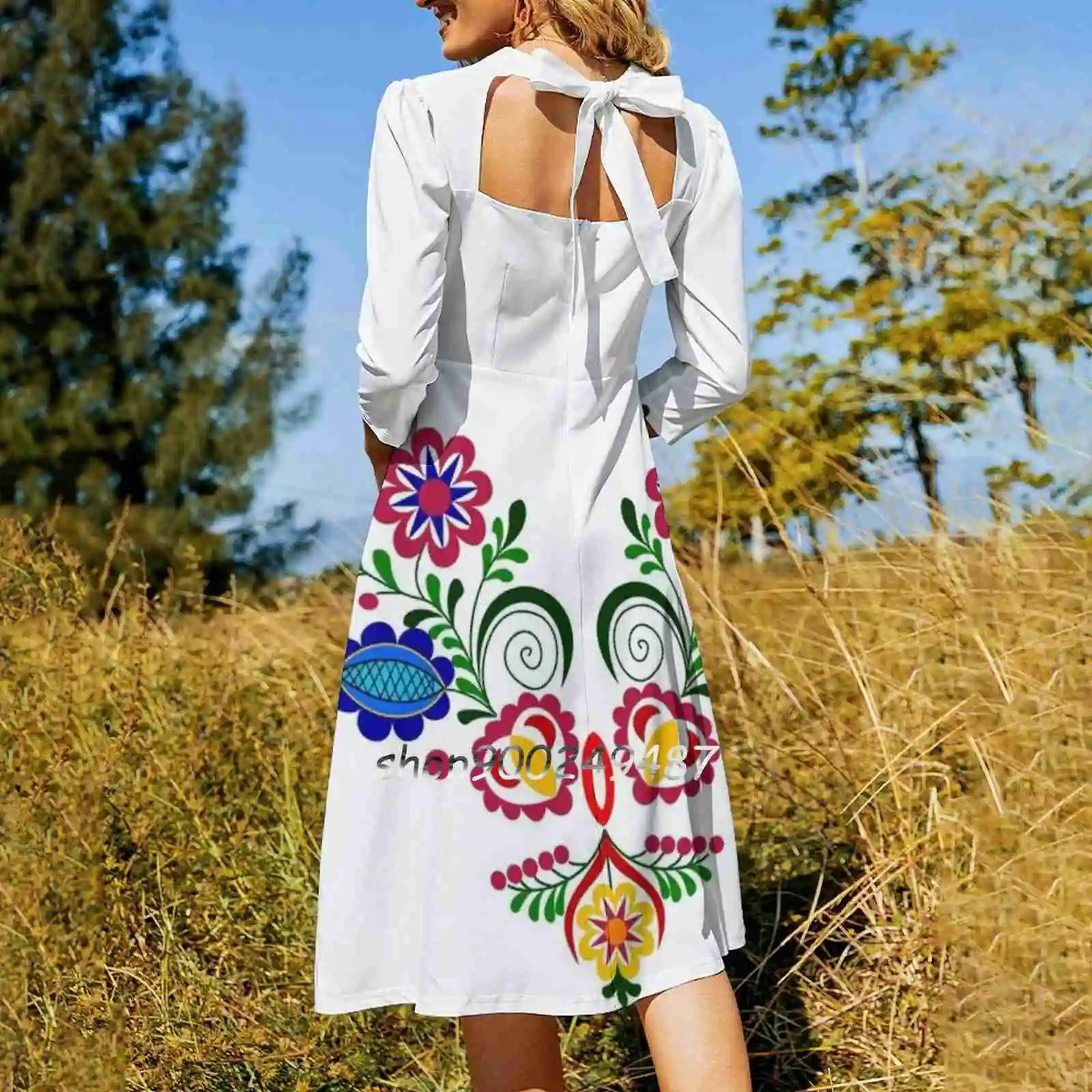 Разноцветные вечерние платья с орнаментом сексуальное платье средней длины