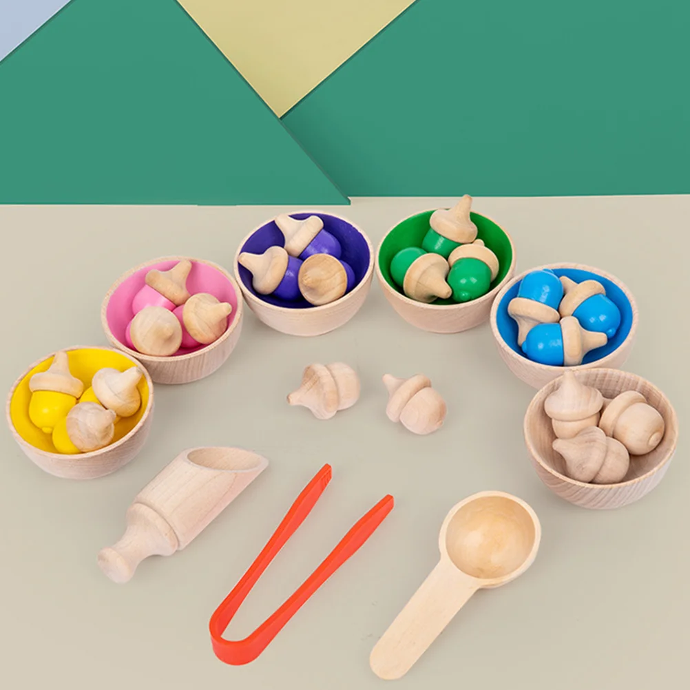 

Gyro Color Classification Sorting Toy Woody Matching Colorful Stacking Kids Educational Cup Gyroscope Game