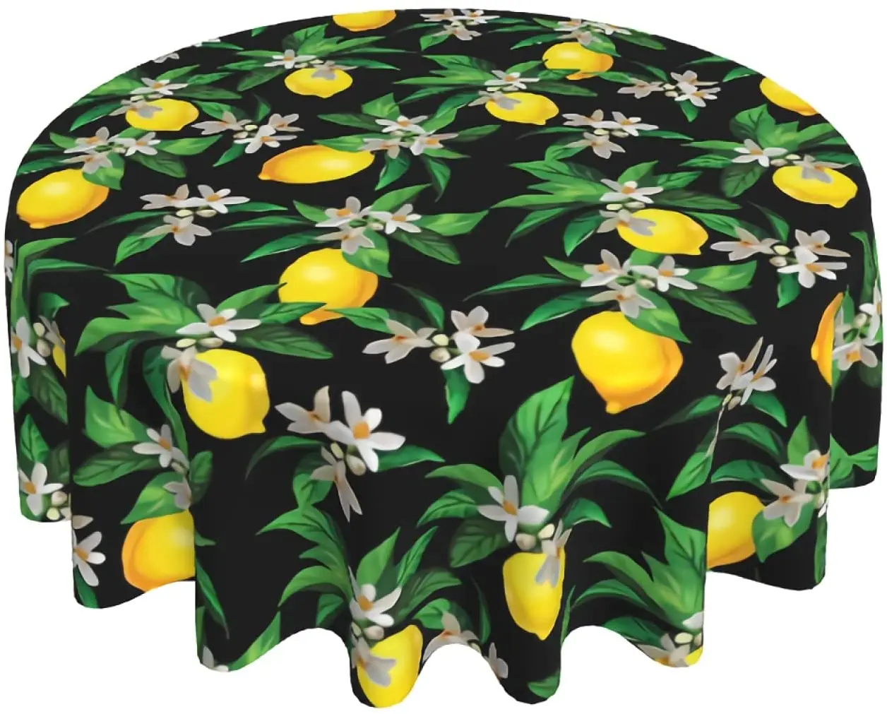

Круглая скатерть 60 дюймов, цветная скатерть с рисунком лимона, моющаяся скатерть из полиэстера