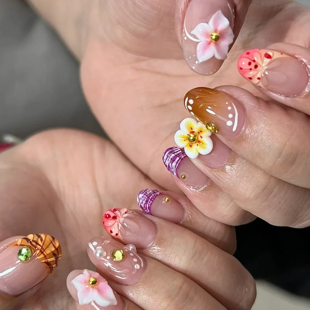 10 шт. набор для маникюра ручной работы с клейкими пилками