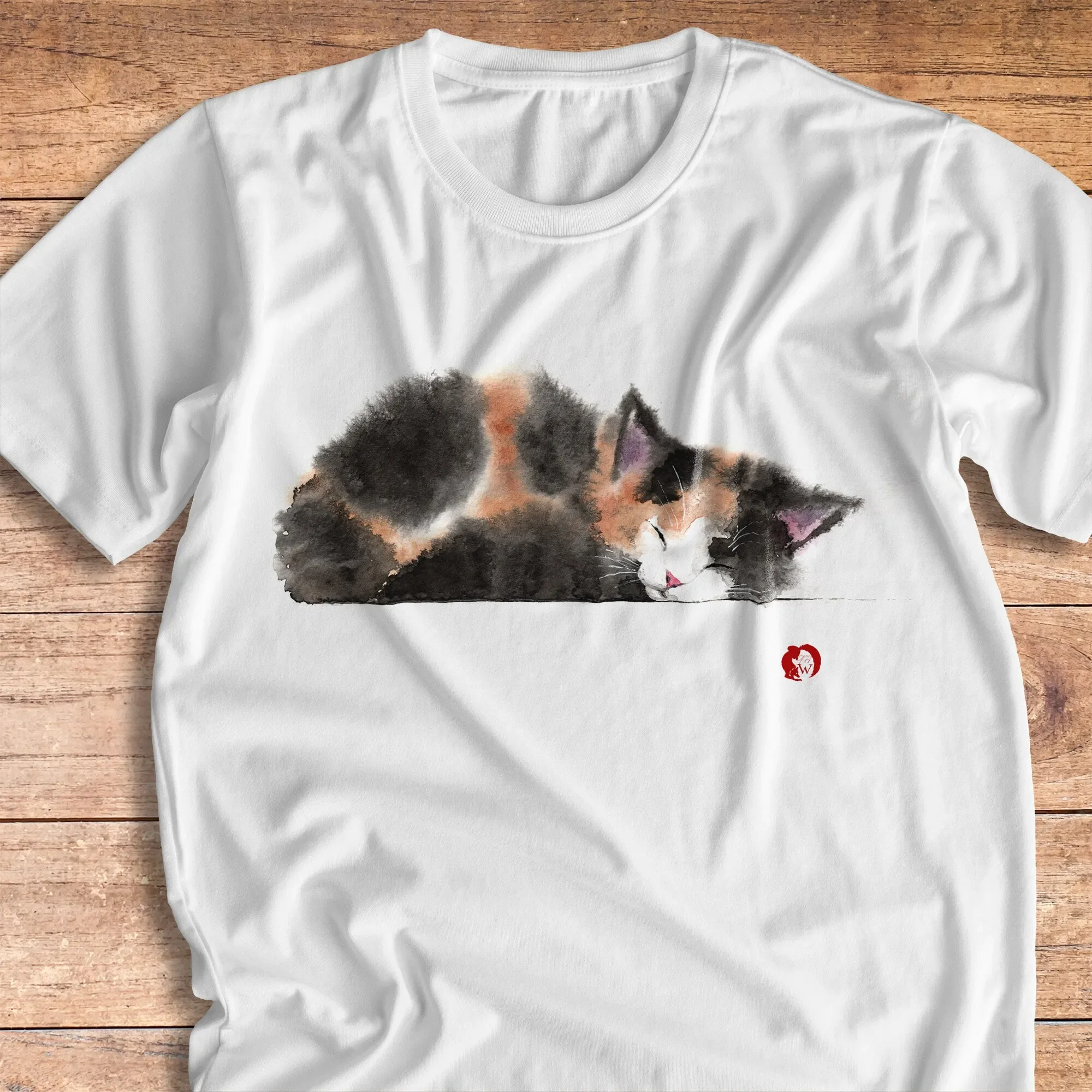 Футболка с изображением кота акварельная рубашка художественная футболка