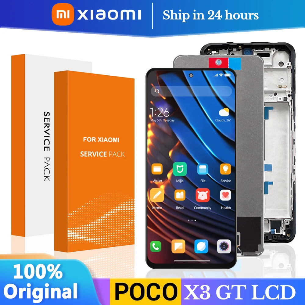 

6,6 "новый оригинальный ЖК-дисплей для Xiaomi POCO X3 GT 21061110AG, сенсорный дигитайзер в сборе, замена для POCO X3 GT, ЖК-дисплей с рамкой