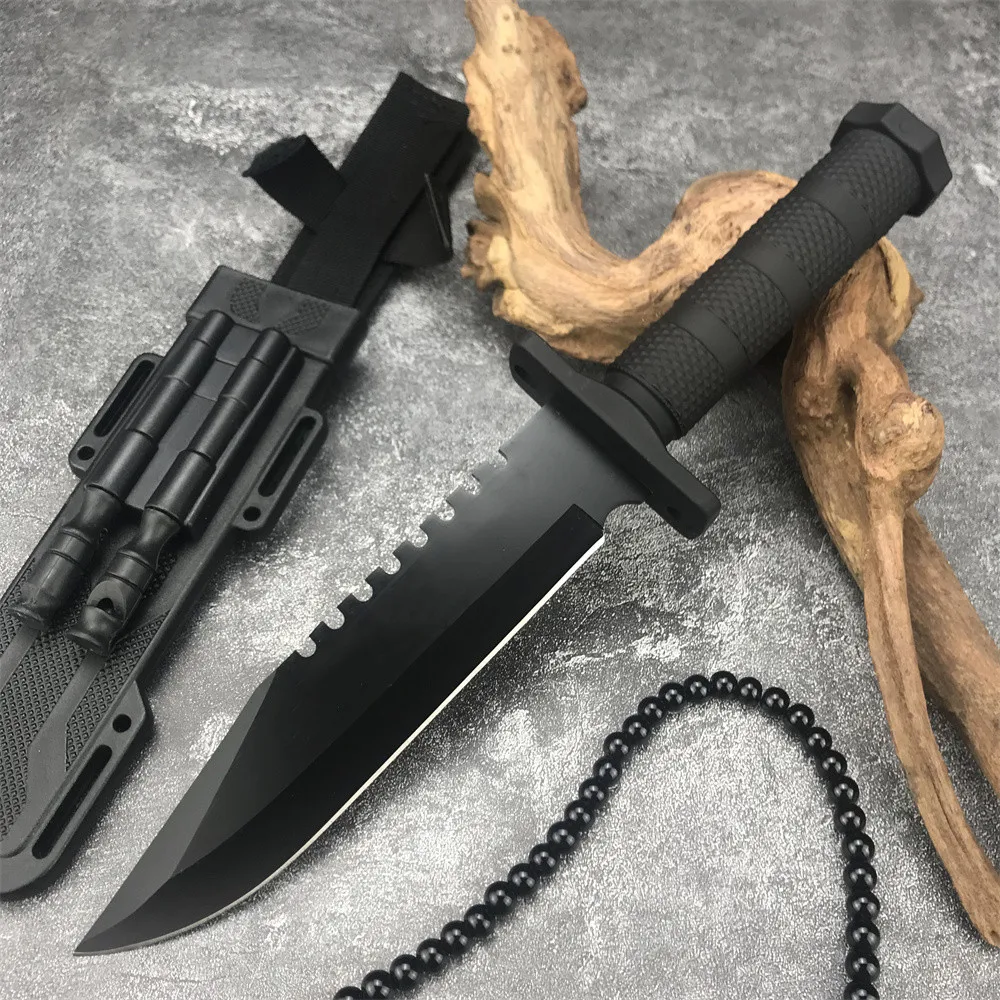 

Quartermaster Survival Knife 58HRC Outdoor Hunting Knife Tactical Military Combat Army Straight Knives ABS Plastic Handle Tools