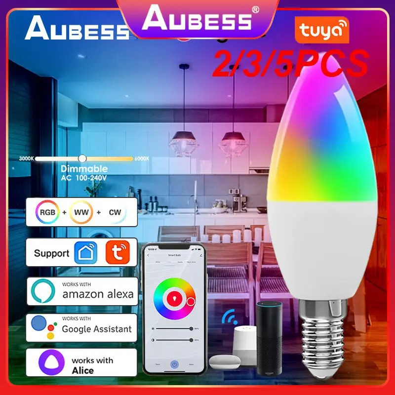 

Умная лампа Zigbee с регулируемой яркостью, Светодиодная лампа 5 Вт для умного дома, 2/3/5 шт.