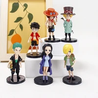 6pcsset anime one piece action figure pvc luffy new action collectible model decorations doll children toys for christmas gift