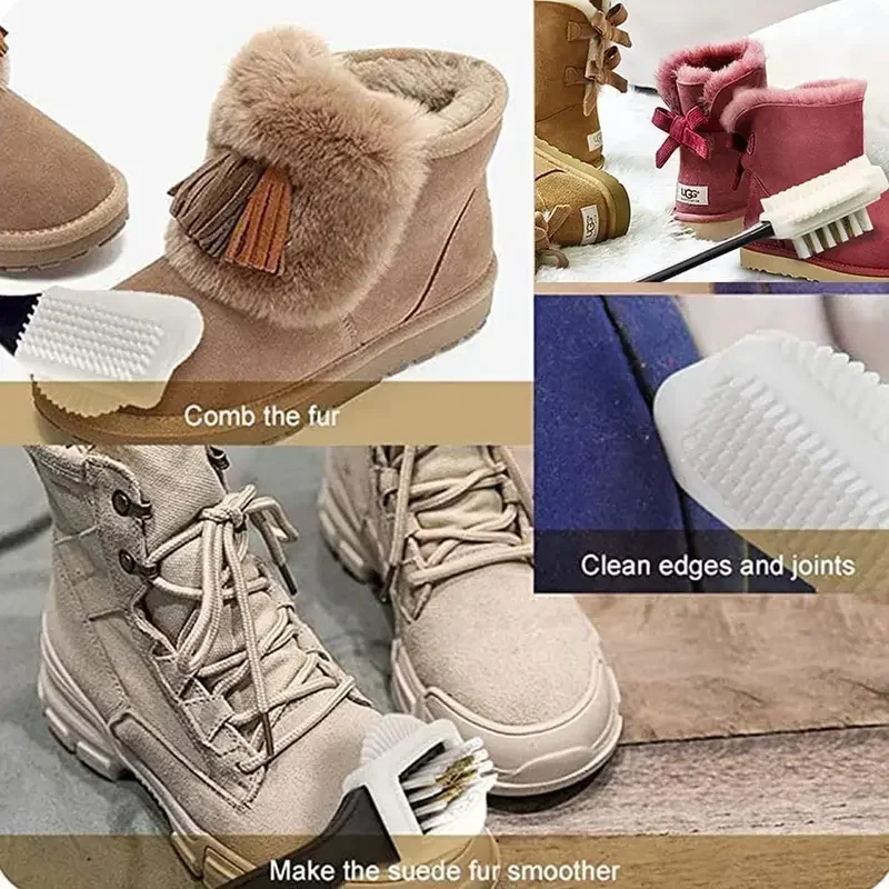 Щетка для замши нубука обуви 3 стороны