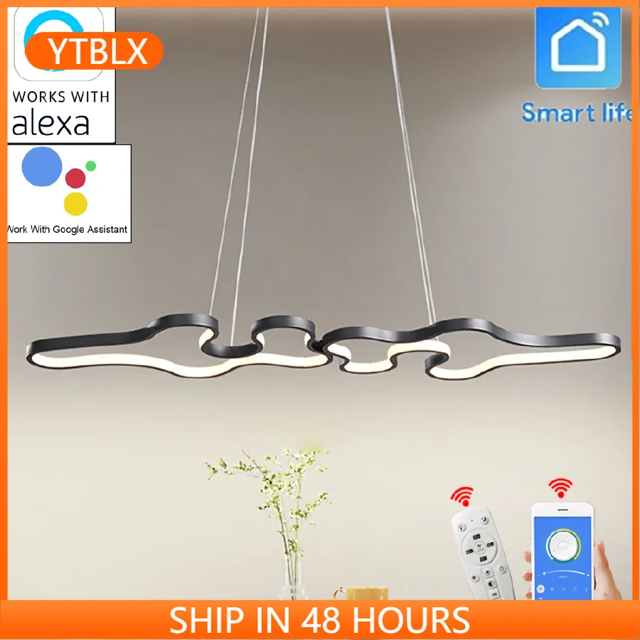 

Современная светодиодная Люстра для умного дома Alexa Google Home, потолочная лампа для гостиной, столовой, бара, кухни, комнаты