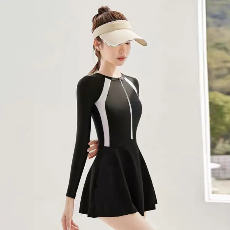 Новый женский купальник с длинными рукавами консервативный цельный